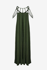 Women's Sleeveless Maxi Dress with Braided Straps