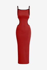 Women's Bodycon Midi Dress with Cutouts