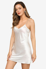 Women’s Silk Slip Nightdress Spaghetti Strap V-Neck