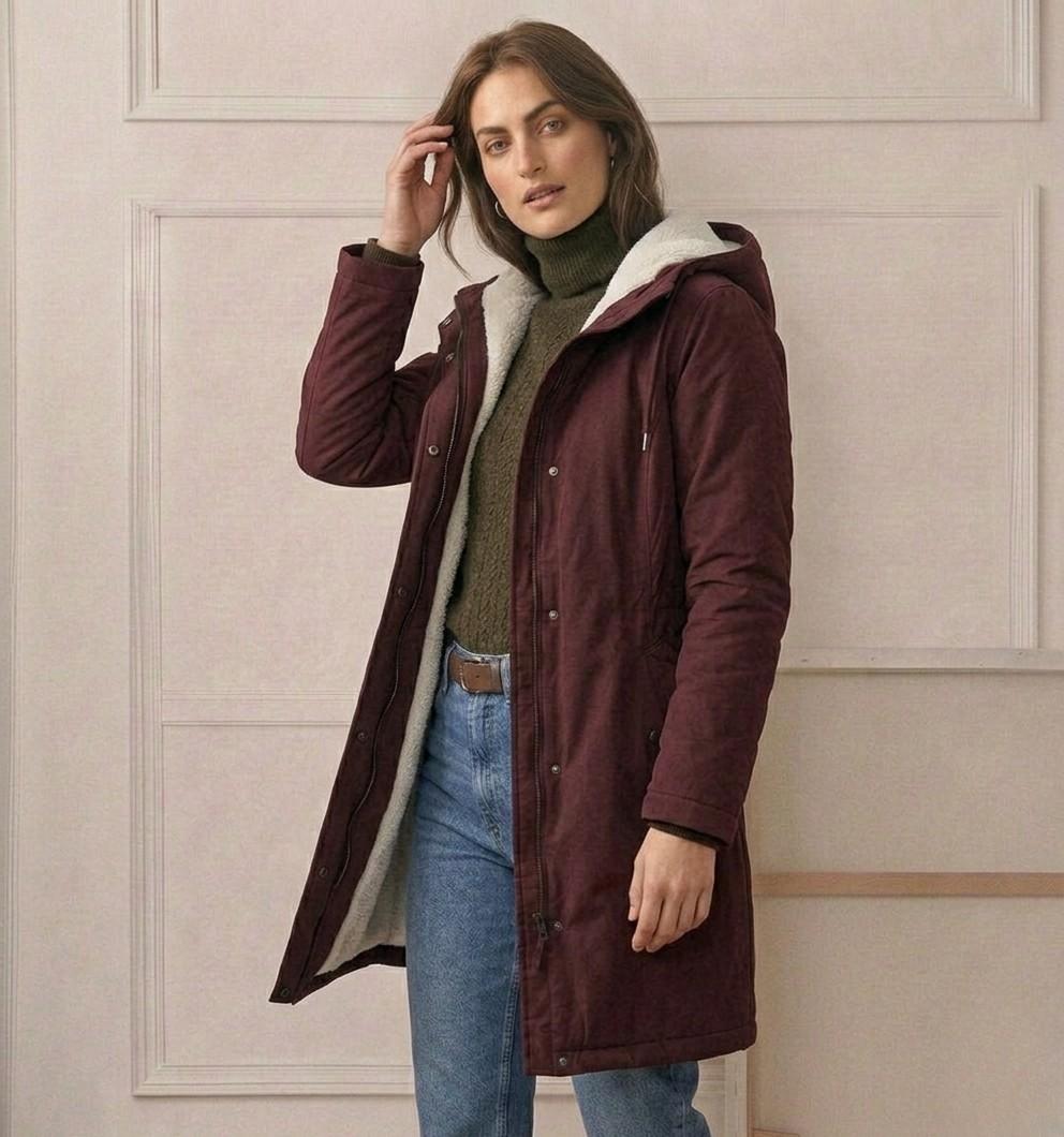Marjorie cozy hooded weatherproof coat
