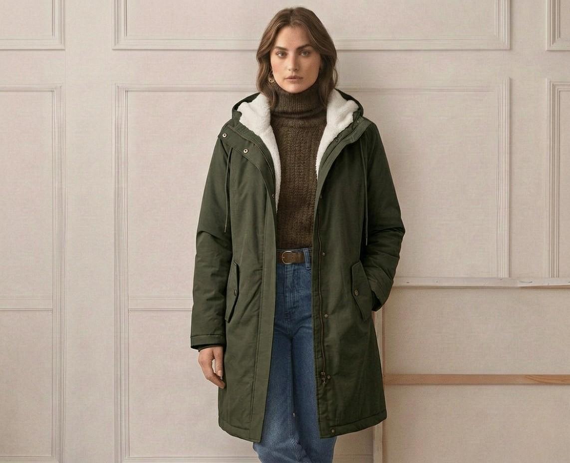 Marjorie cozy hooded weatherproof coat