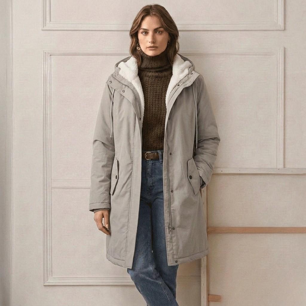 Marjorie cozy hooded weatherproof coat