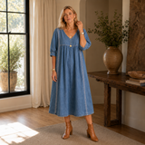 Aurora | Denim Midi Dress