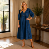 Aurora | Denim Midi Dress