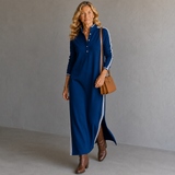 Lena | Stripe Polo Maxi Dress
