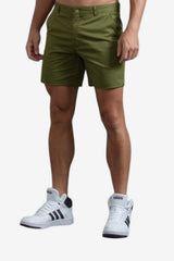 Men's Khaki Cotton Chino Shorts, Knee - Length Summer Casual