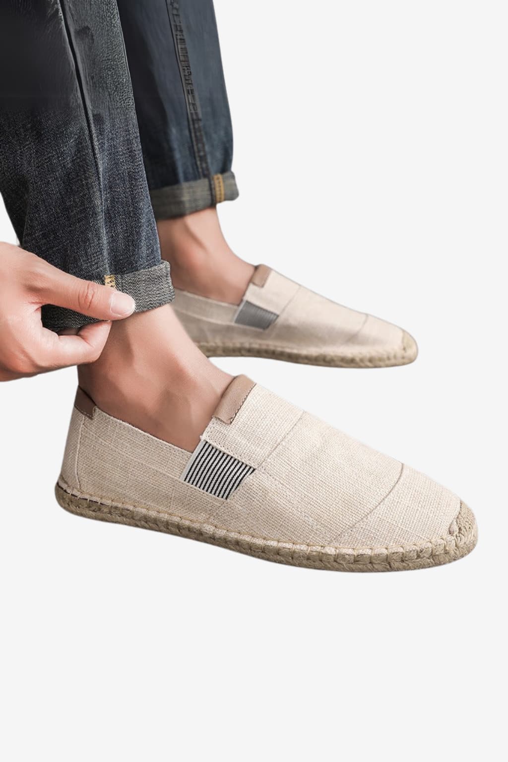 Men's Lightweight Canvas Slip - On Espadrilles Beige