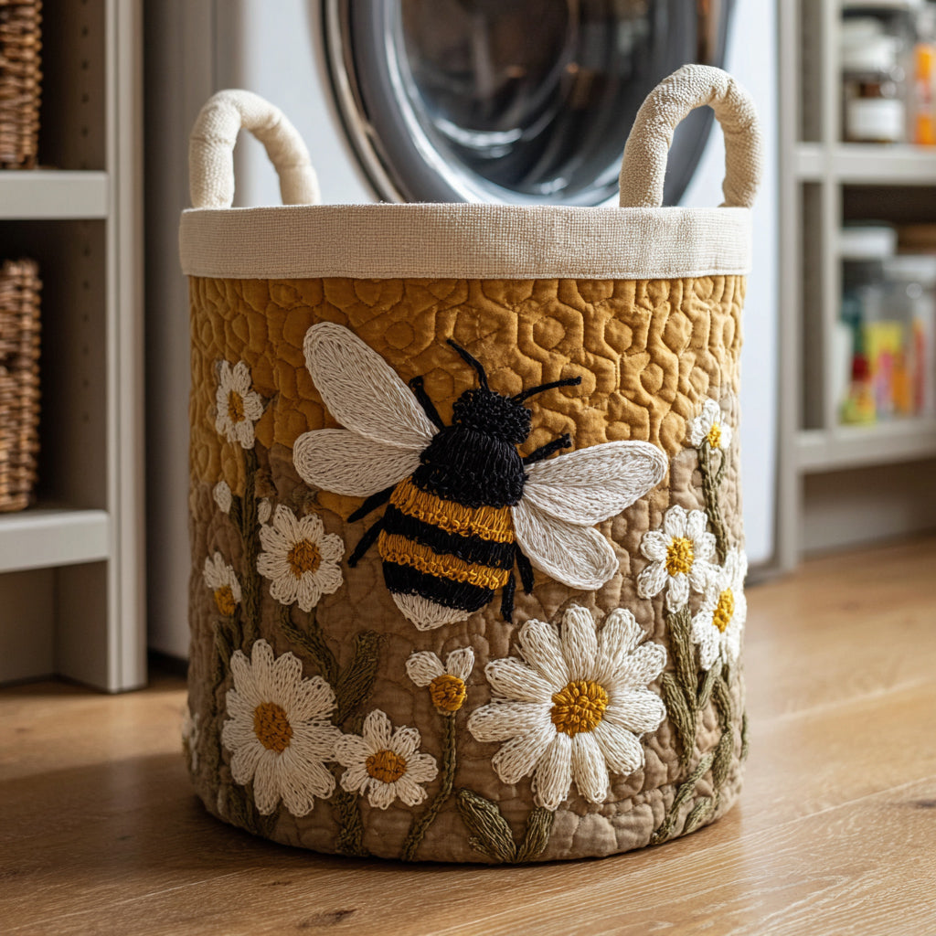 Melissa hand-quilted laundry basket