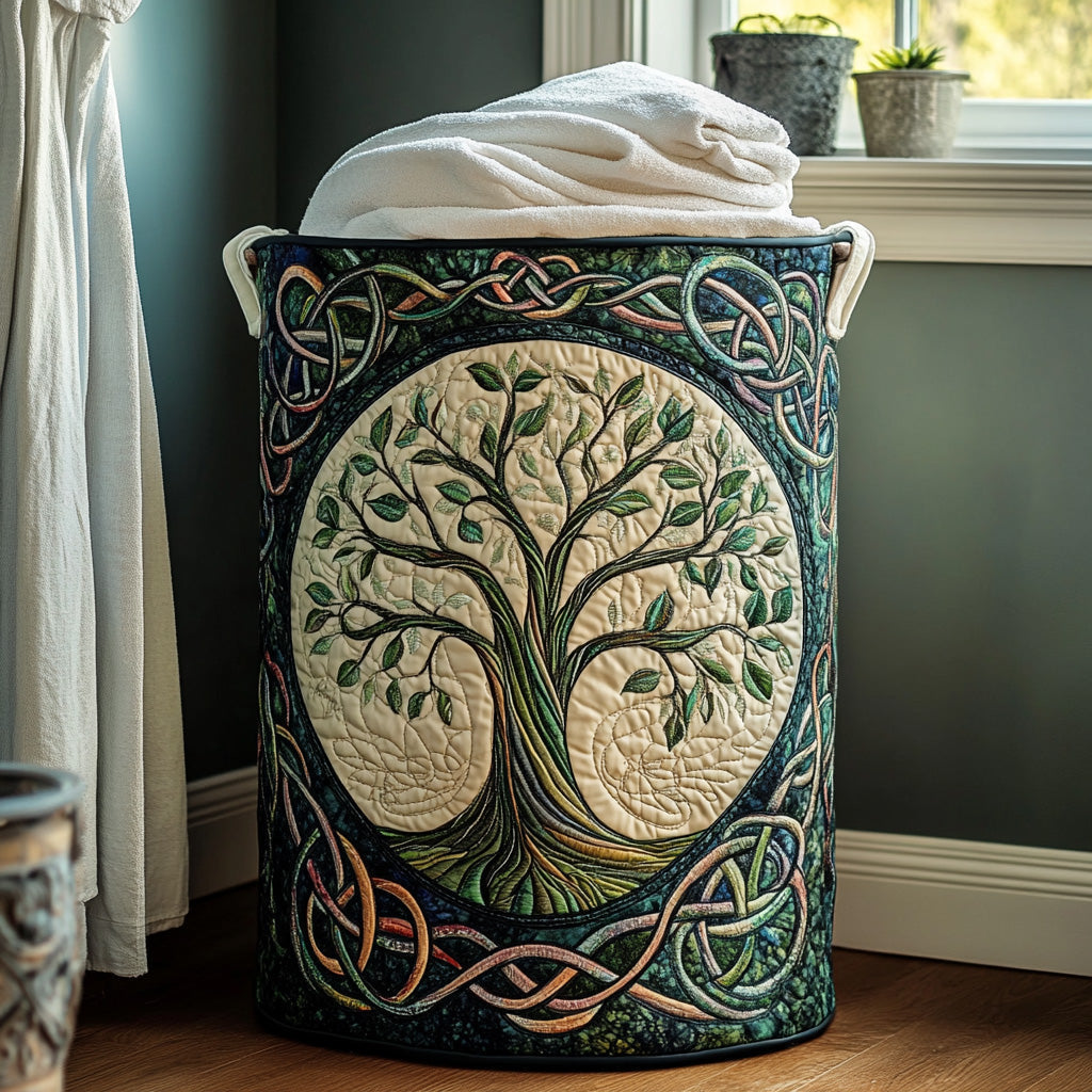 Rosalia hand-quilted laundry basket