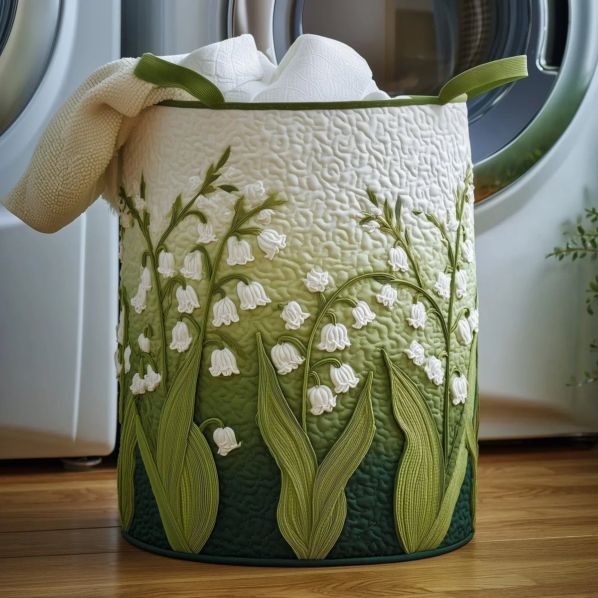 Cora hand-quilted laundry basket