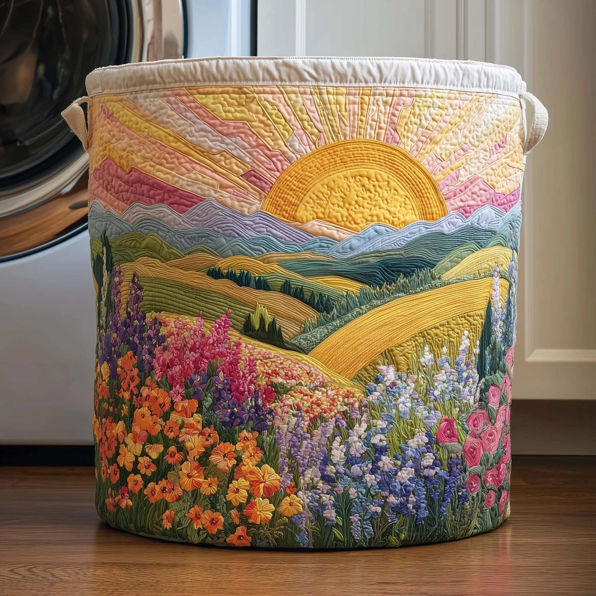 Vittoria hand-quilted laundry basket