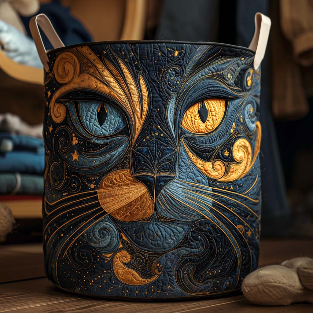 Stella hand-quilted laundry basket