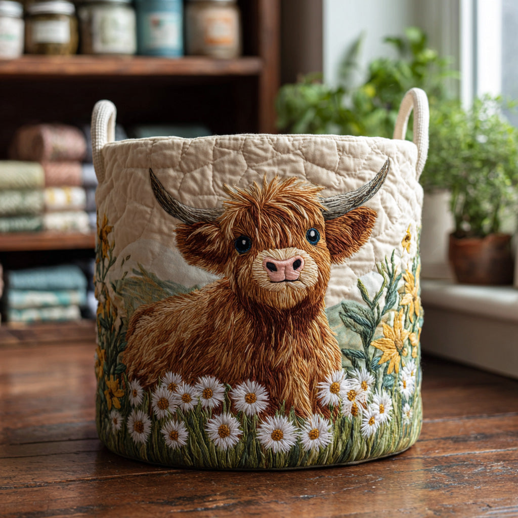 Erica hand-quilted laundry basket