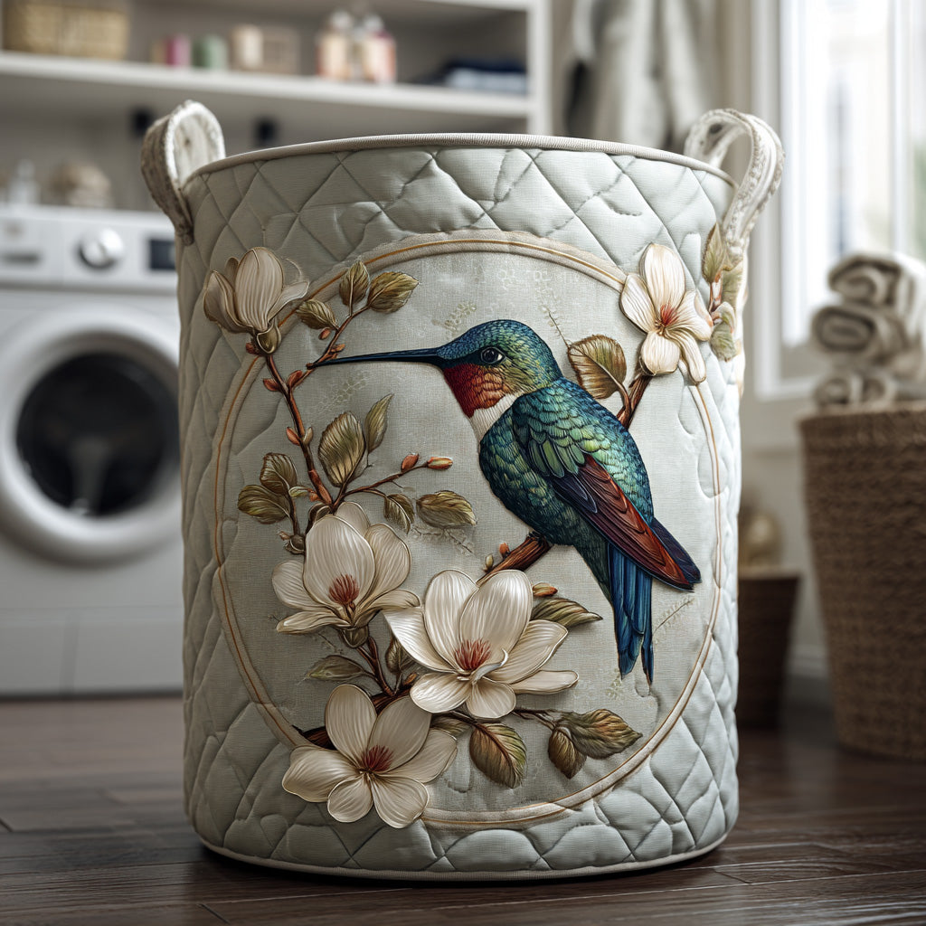 Diana hand-quilted laundry basket