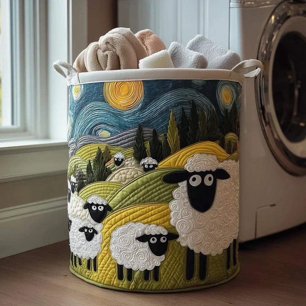 Agnese hand-quilted laundry basket