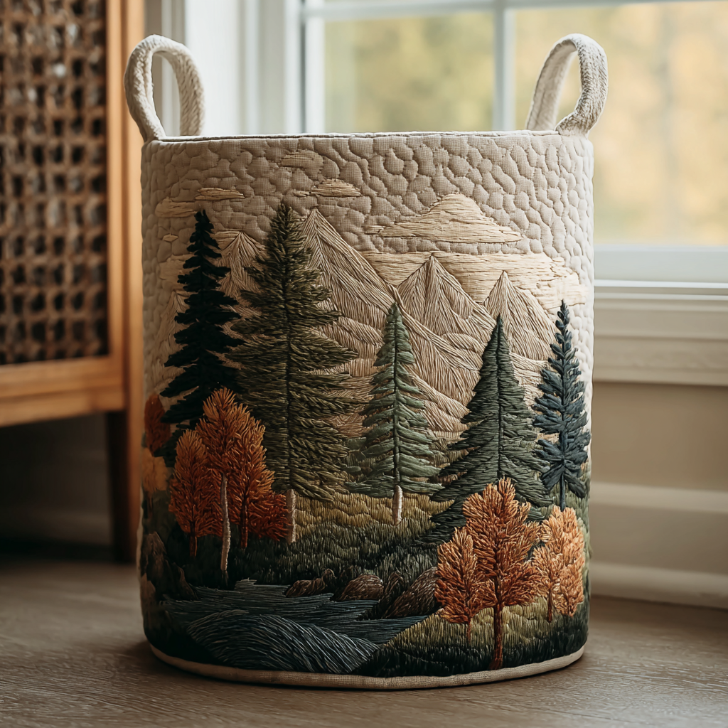 Noemi hand-quilted laundry basket