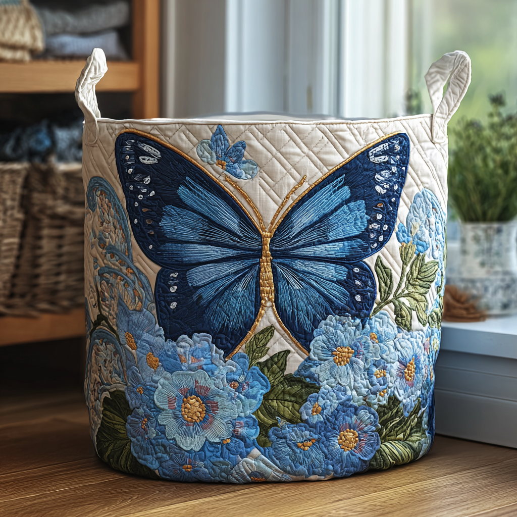 Serena hand-quilted laundry basket