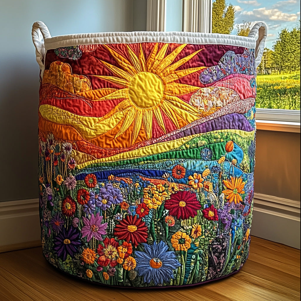 Amelia hand-quilted laundry basket