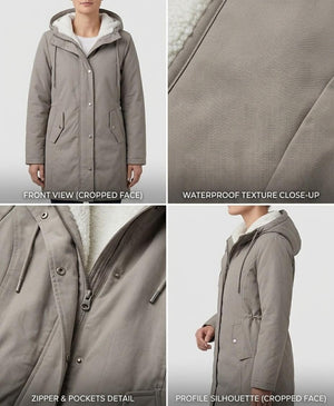 Marjorie cozy hooded weatherproof coat