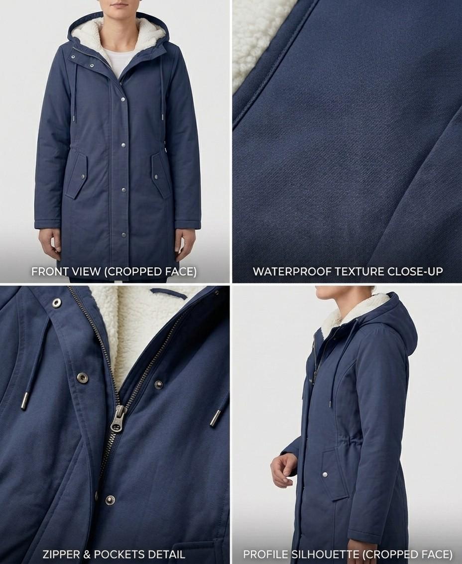 Marjorie cozy hooded weatherproof coat