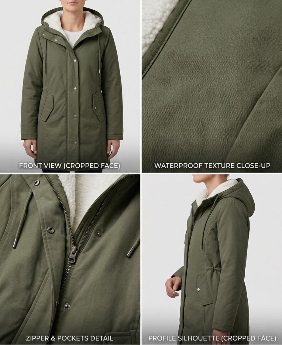 Marjorie cozy hooded weatherproof coat