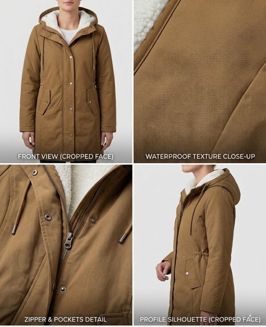 Marjorie cozy hooded weatherproof coat