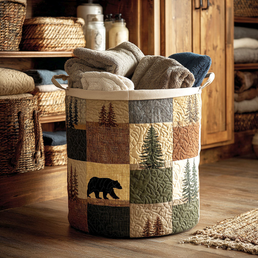 Silvana hand-quilted laundry basket