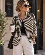 Beverly | Striped Open-Front Blouse