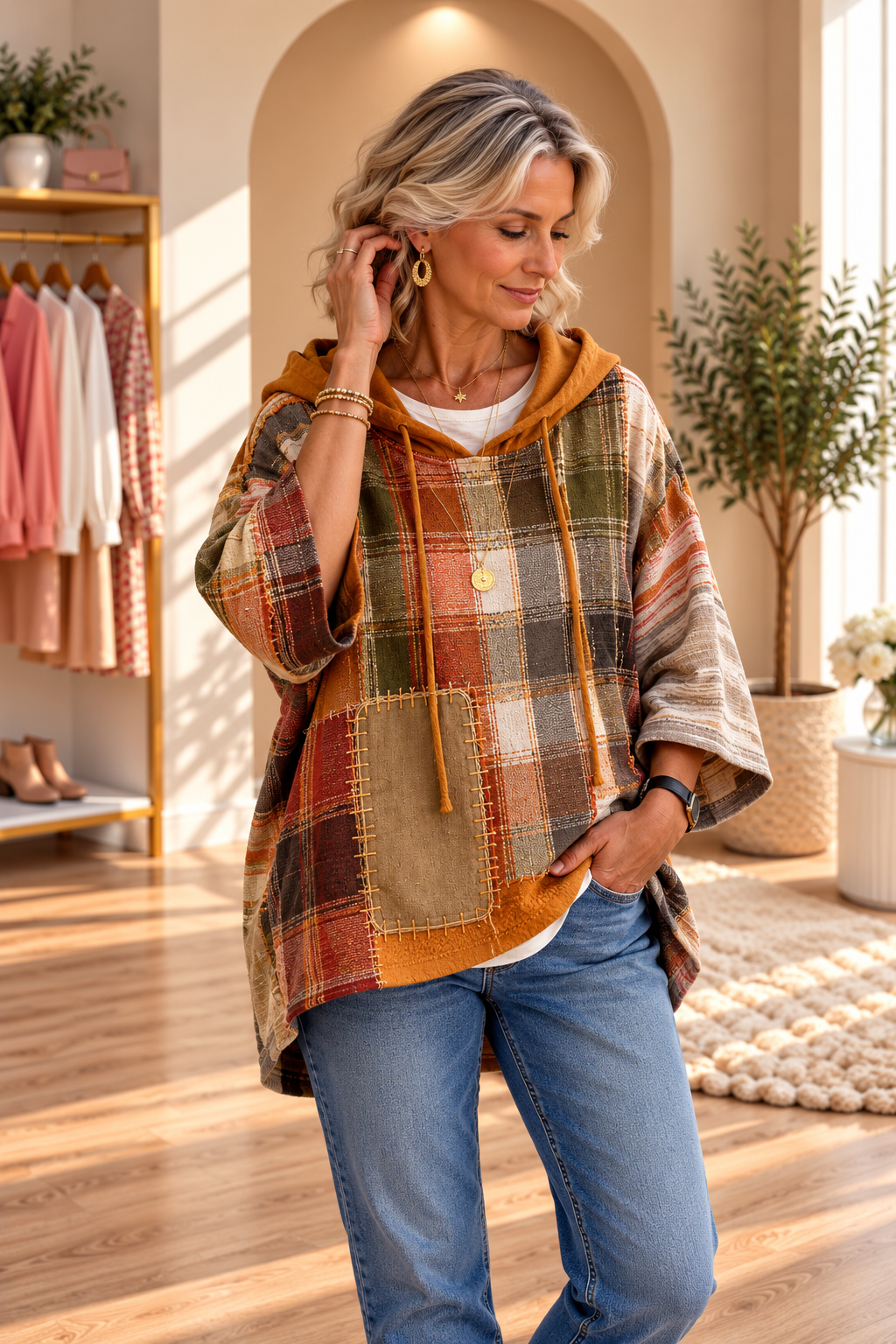Bianca | Artistic Patchwork Oversized Hoodie