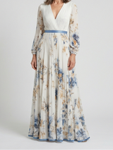 Lavinia | Long Sleeve V Neck Floral Maxi Dress