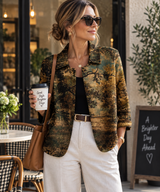 Ginevra | Painterly Open-Front Blouse