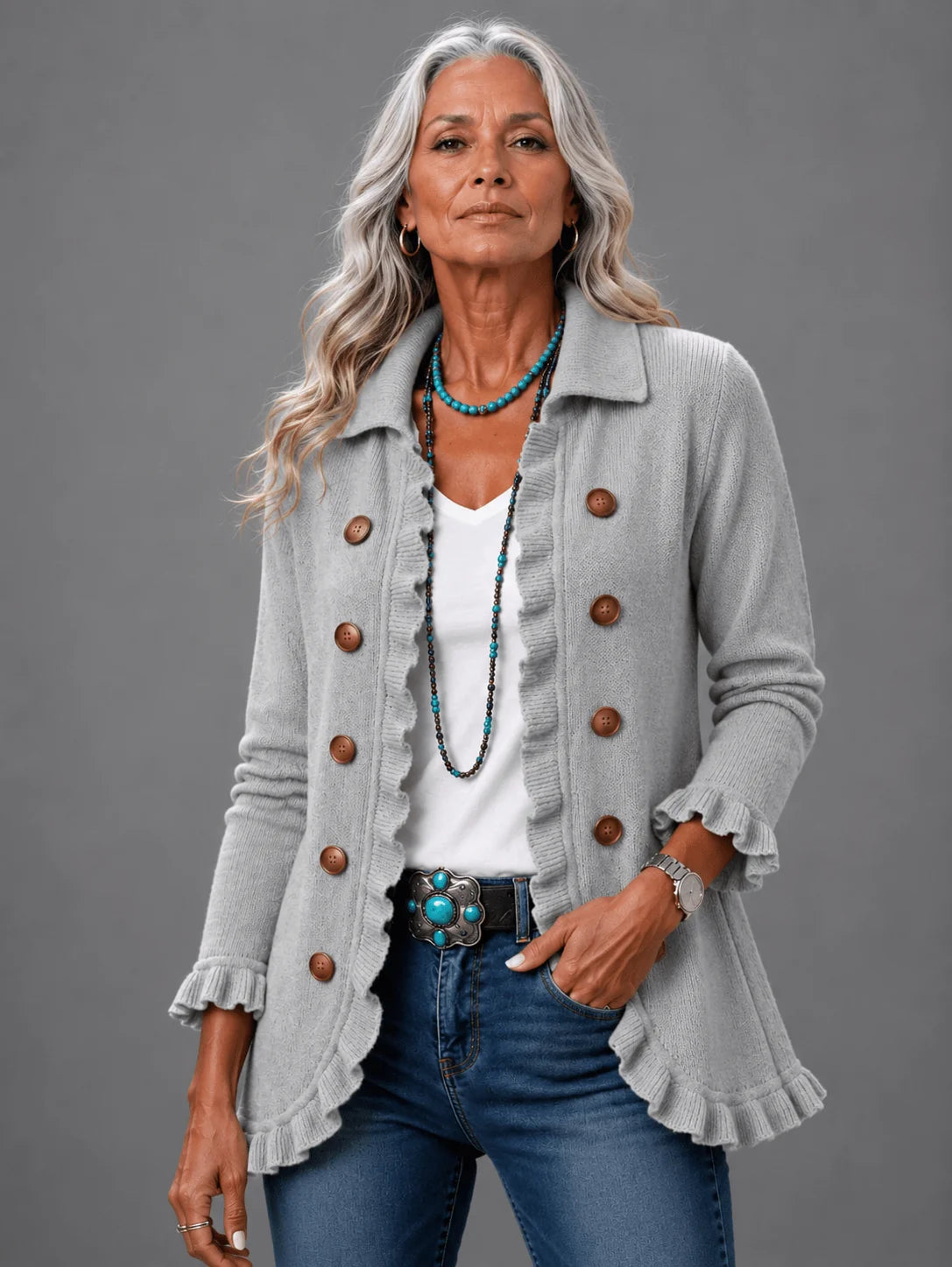 Elle - Classic Ruffle Cardigan