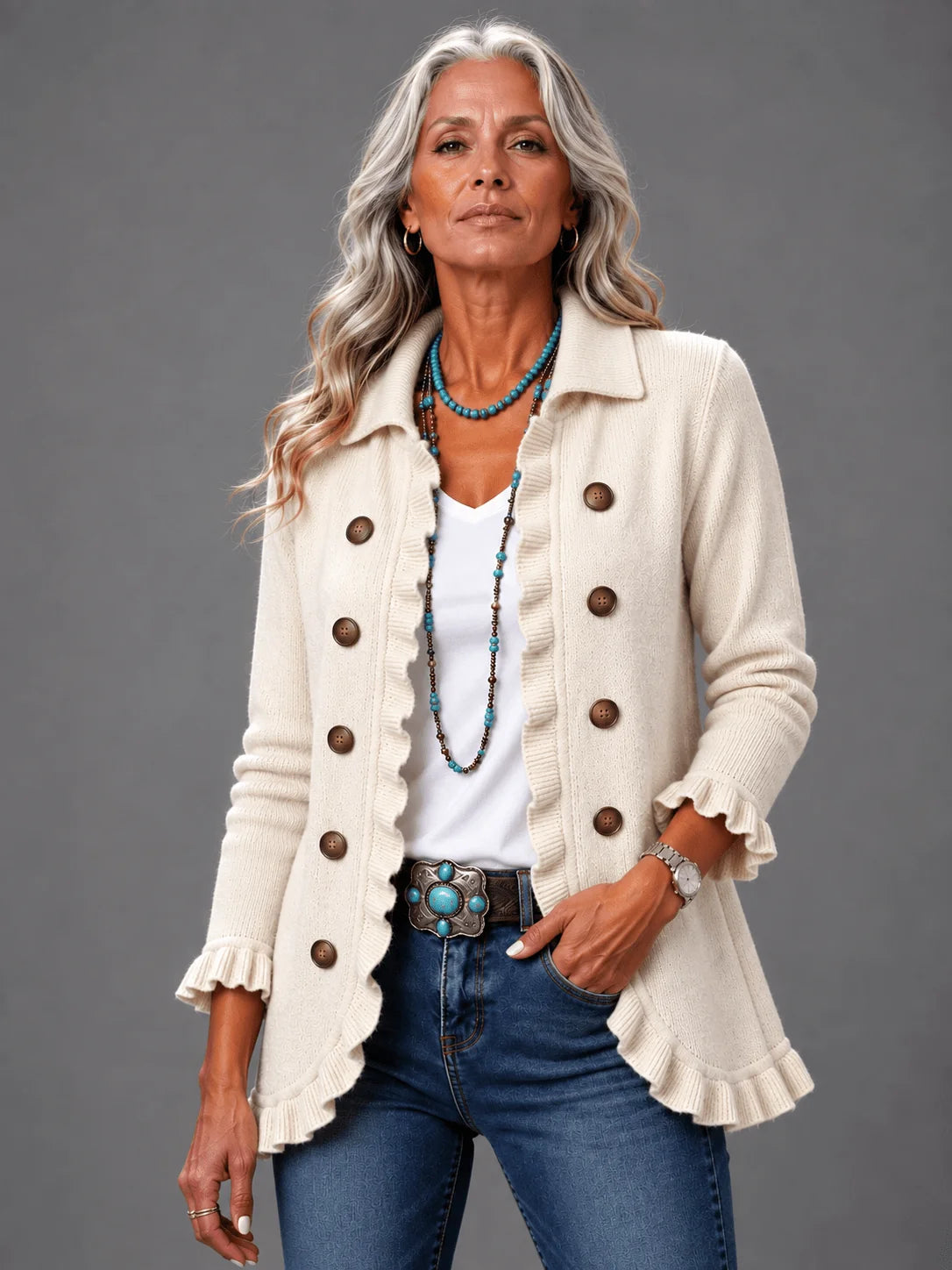 Elle - Classic Ruffle Cardigan