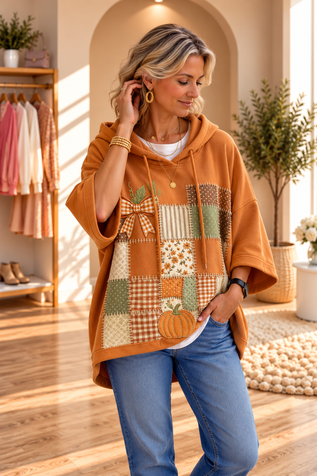 Larisa | Autumn Print Oversized Hoodie
