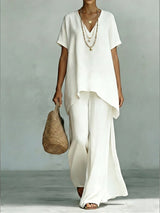 Elenia | Elegant Linen-Cotton Two-Piece Set