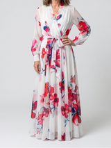 Lillian | Floral Long Sleeve Wrap Maxi Dress