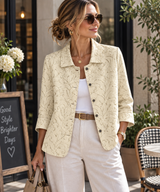 Yvette | Textured Button-Front Blouse