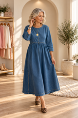 Zephyrelle - Vintage Denim Maxi Dress